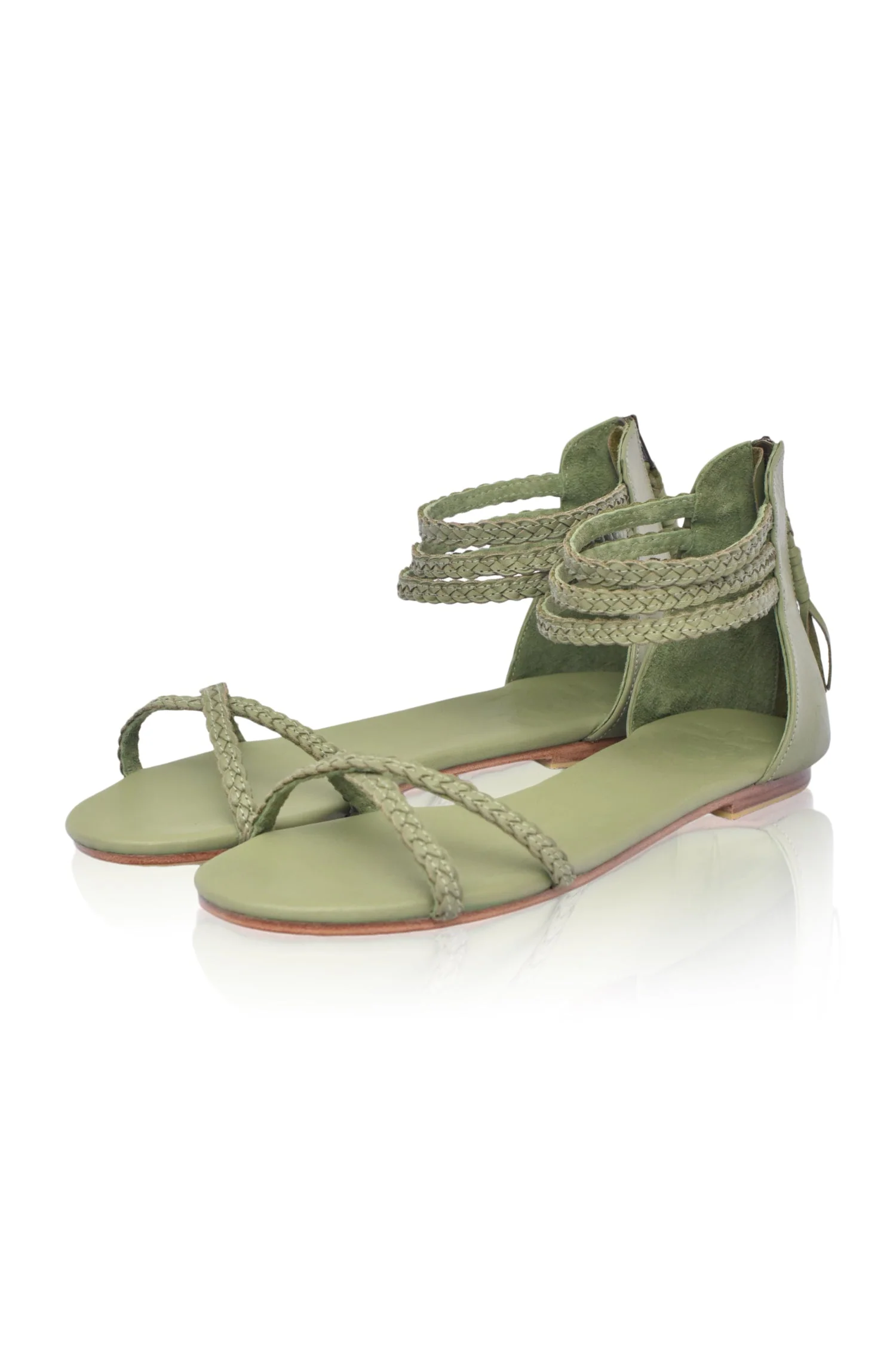 Calypso Braided Leather Sandals - Image 4