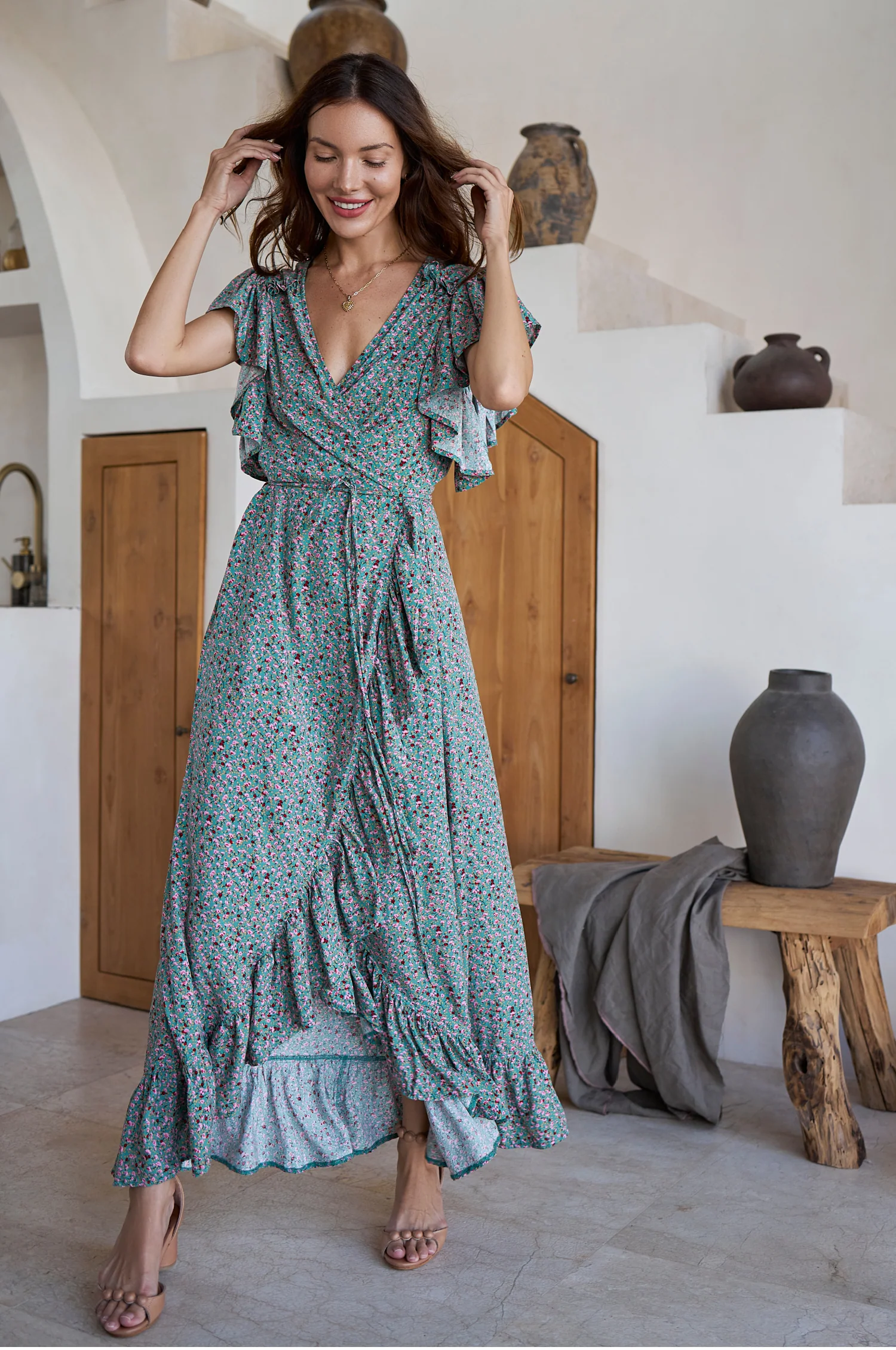 Carmen Wrap Maxi Dress (Sale) - Image 15