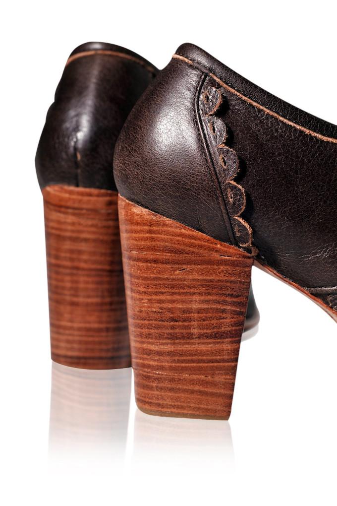 Lace Oxford Leather Heels - Image 4