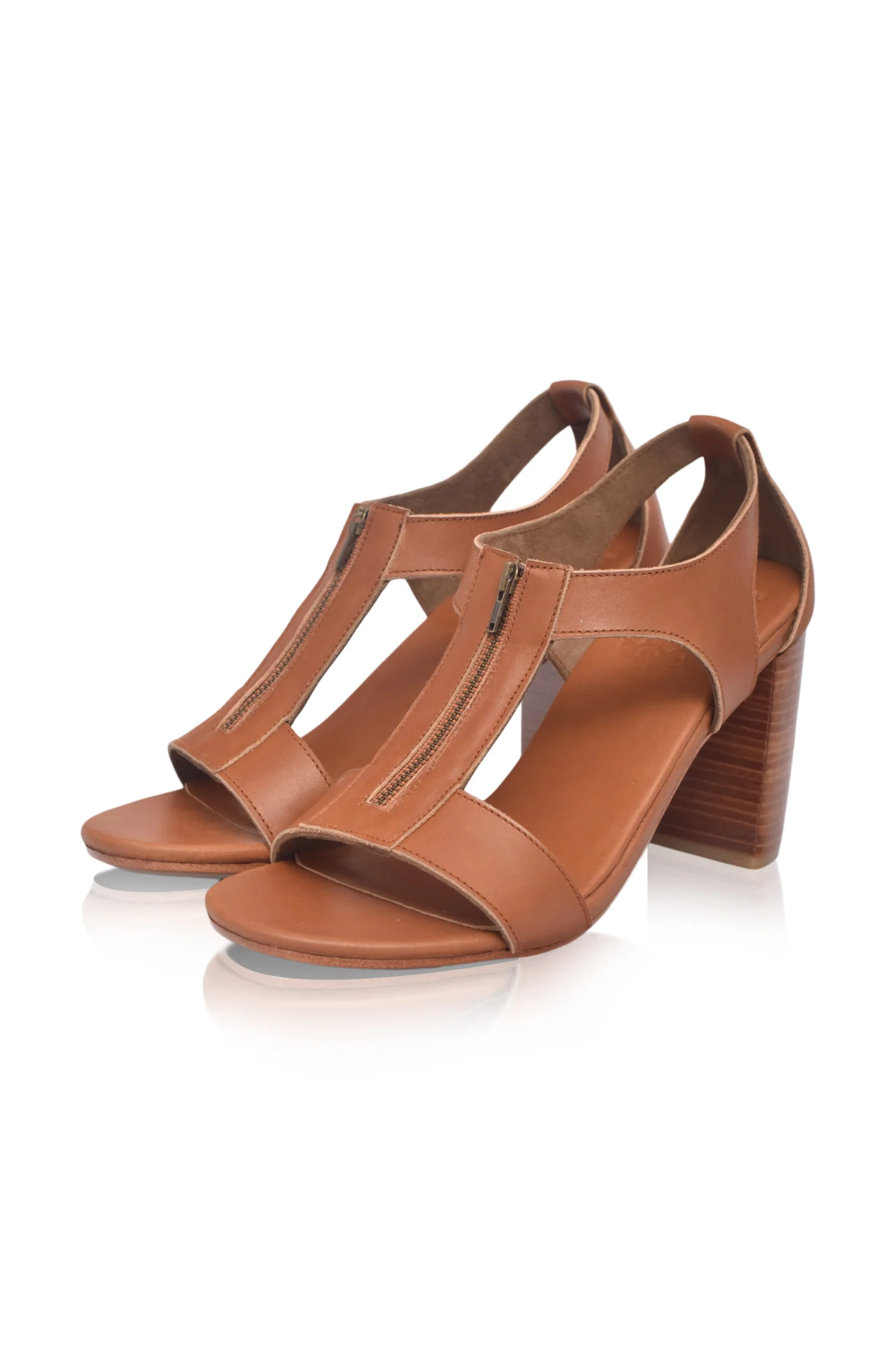 Makoa Block Heel Leather Sandals - Image 4