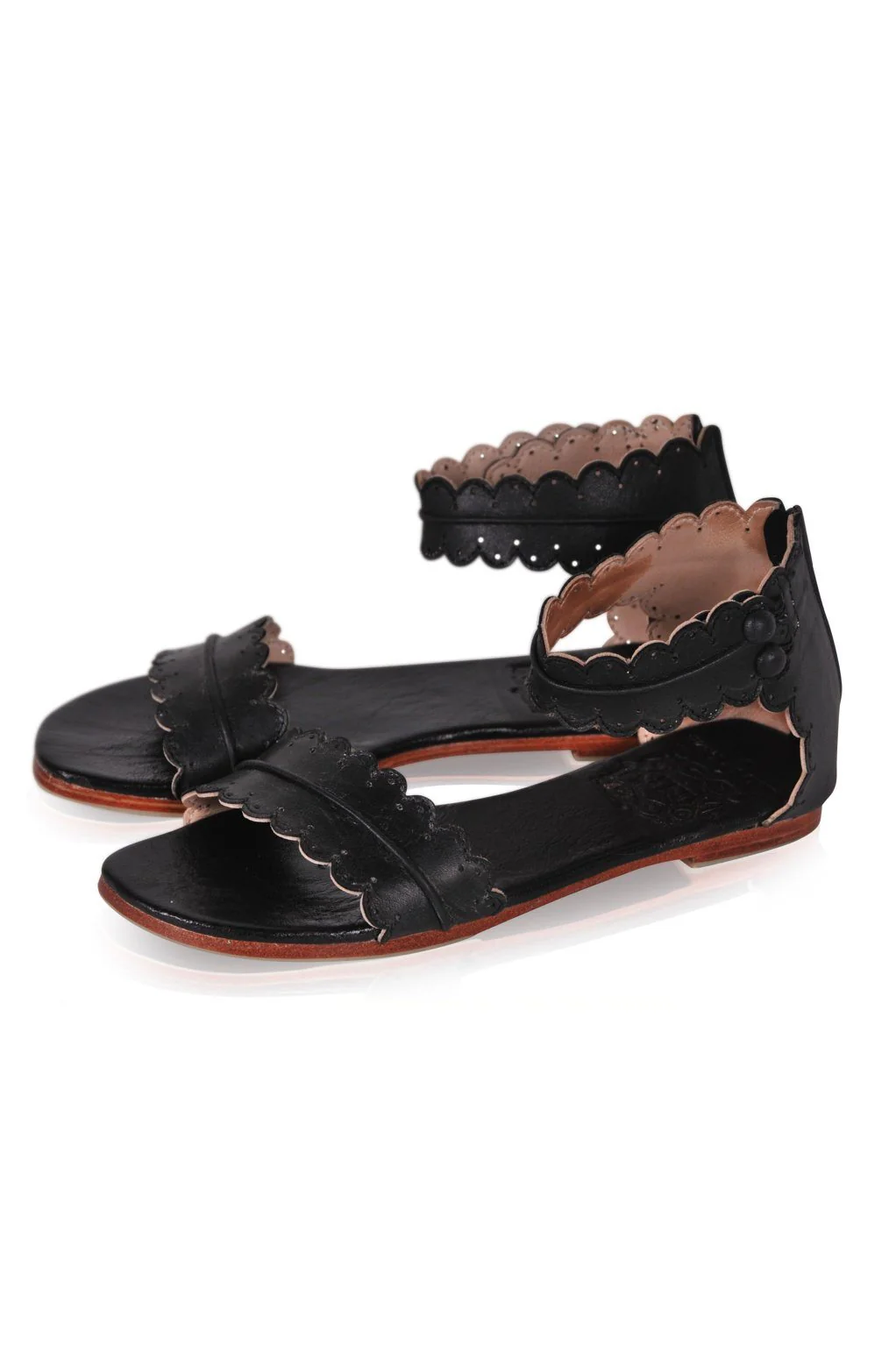 Midsummer Scalloped Leather Sandals - Image 3