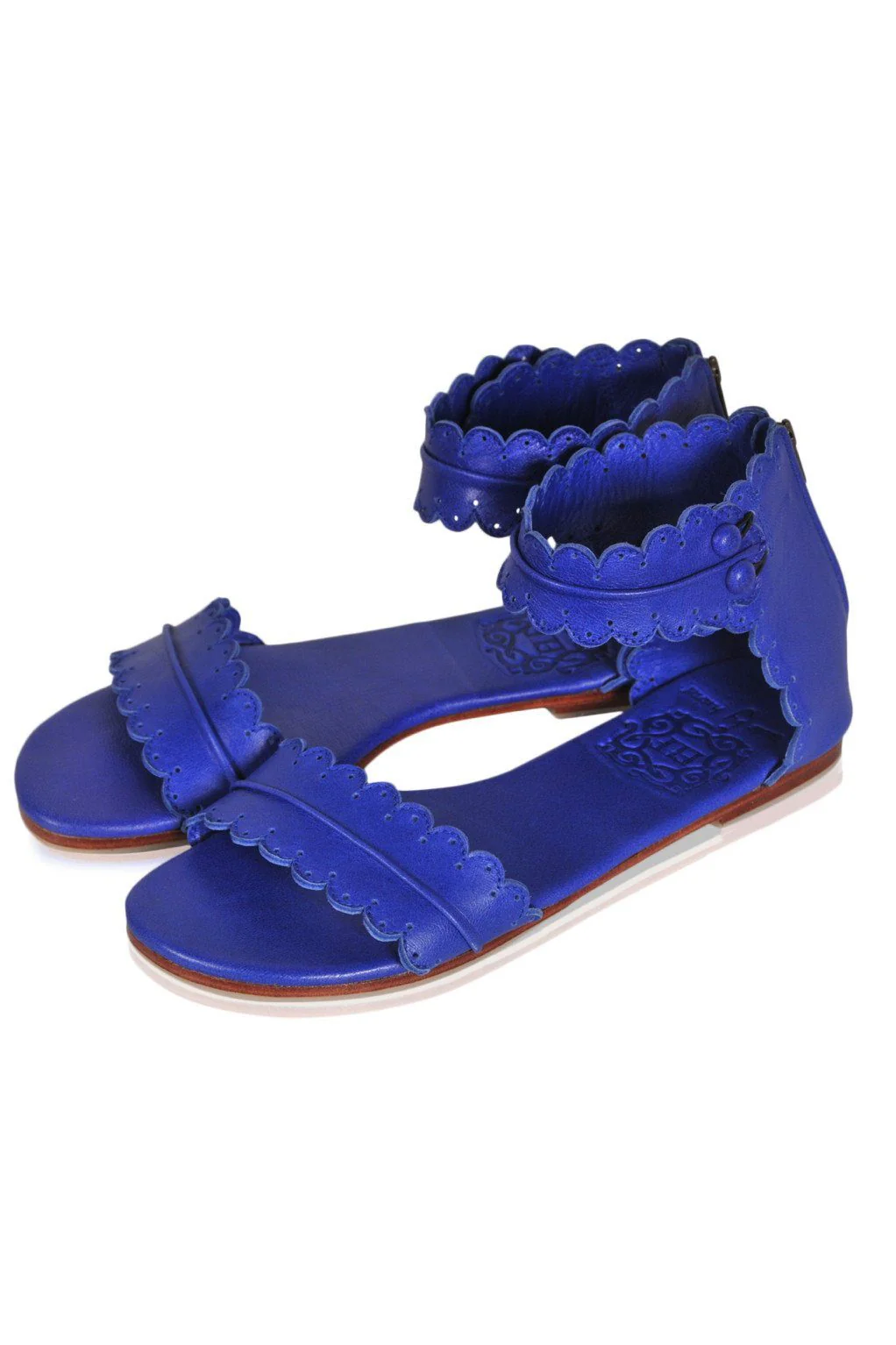 Midsummer Scalloped Leather Sandals - Image 8