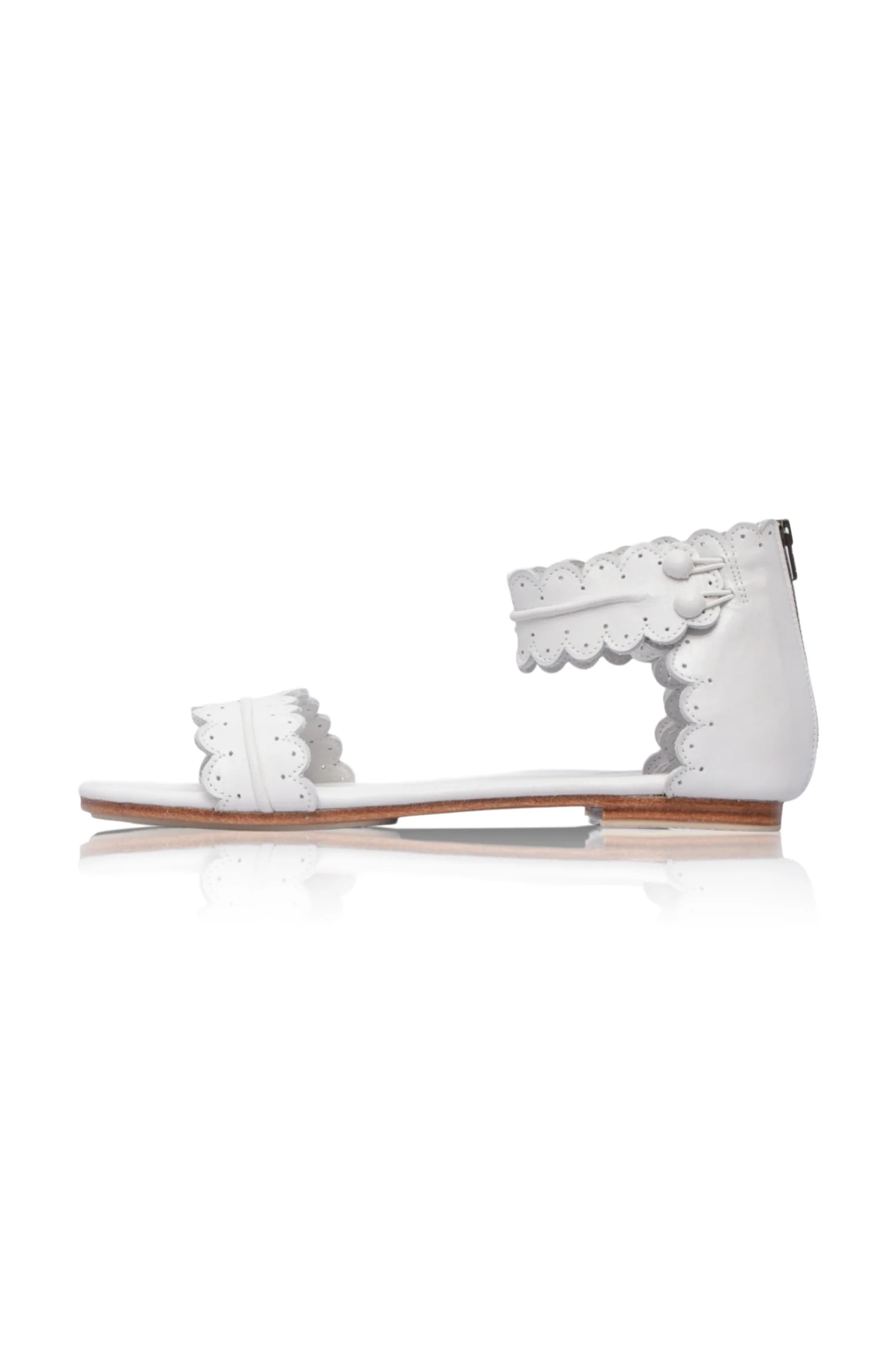 Midsummer Scalloped Leather Sandals - Image 12