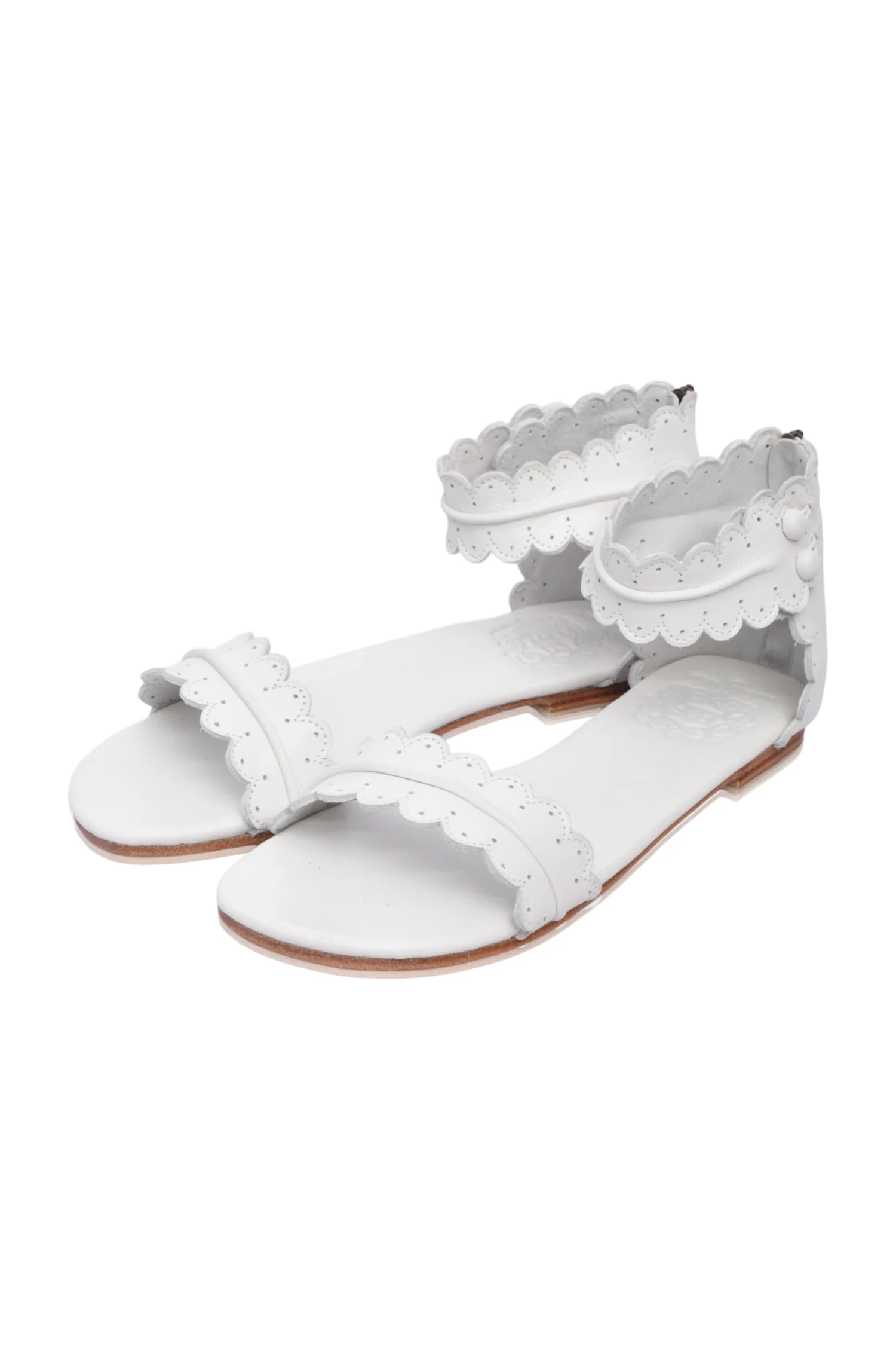 Midsummer Scalloped Leather Sandals - Image 12