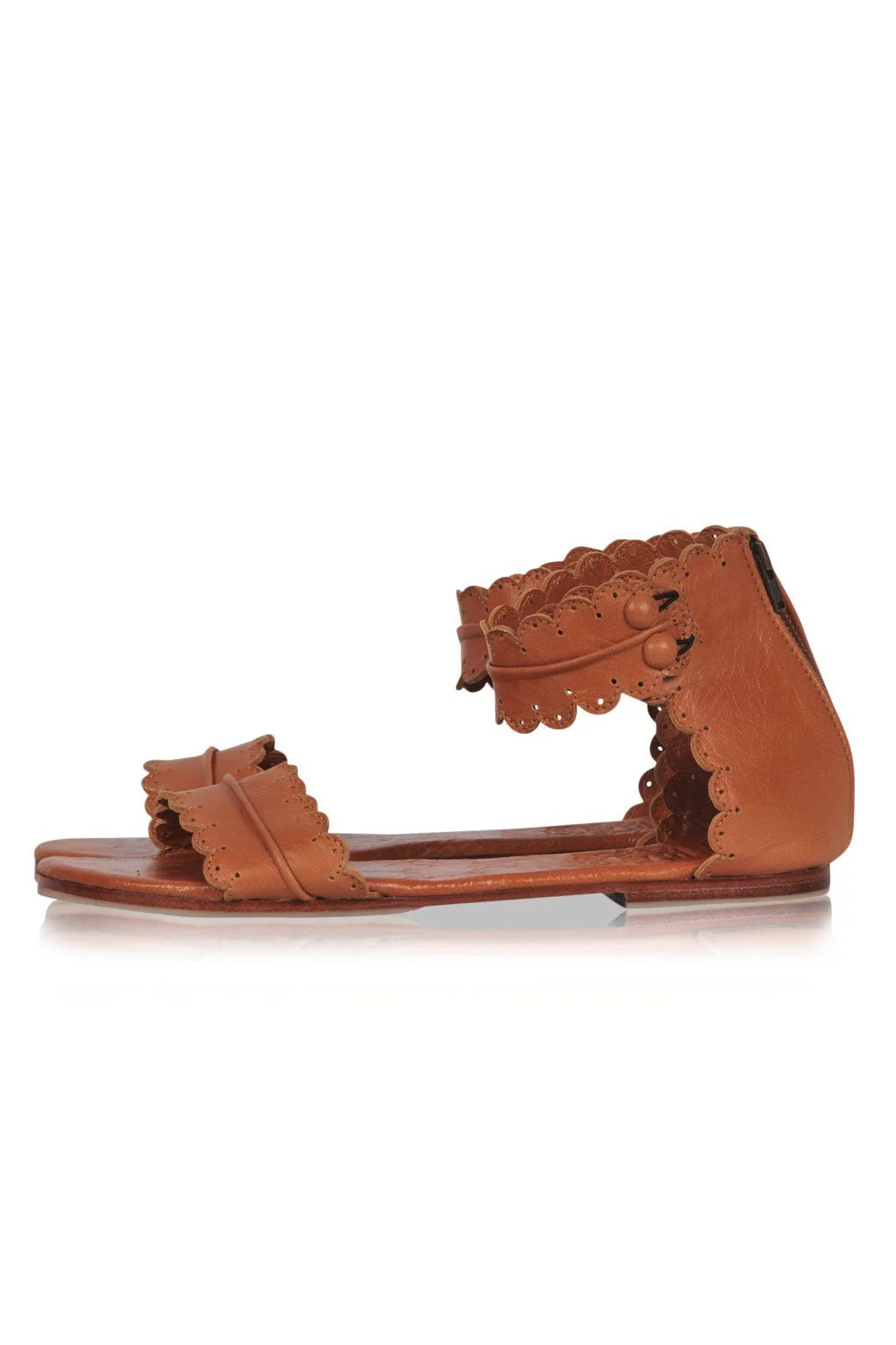 Midsummer Scalloped Leather Sandals - Image 5