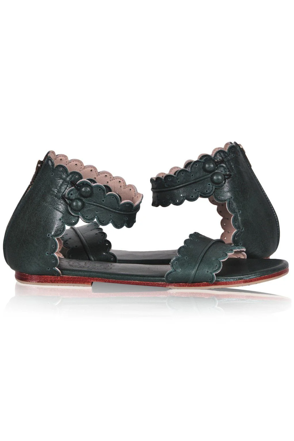 Midsummer Scalloped Leather Sandals - Image 6