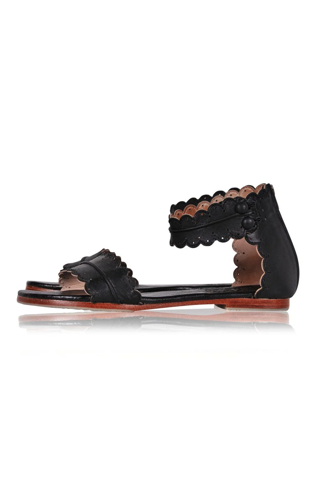 Midsummer Scalloped Leather Sandals - Image 8