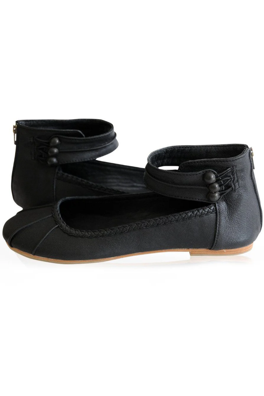 Muse Ankle Strap Leather Ballet Flats (Sz. 4-10.5) - Image 3