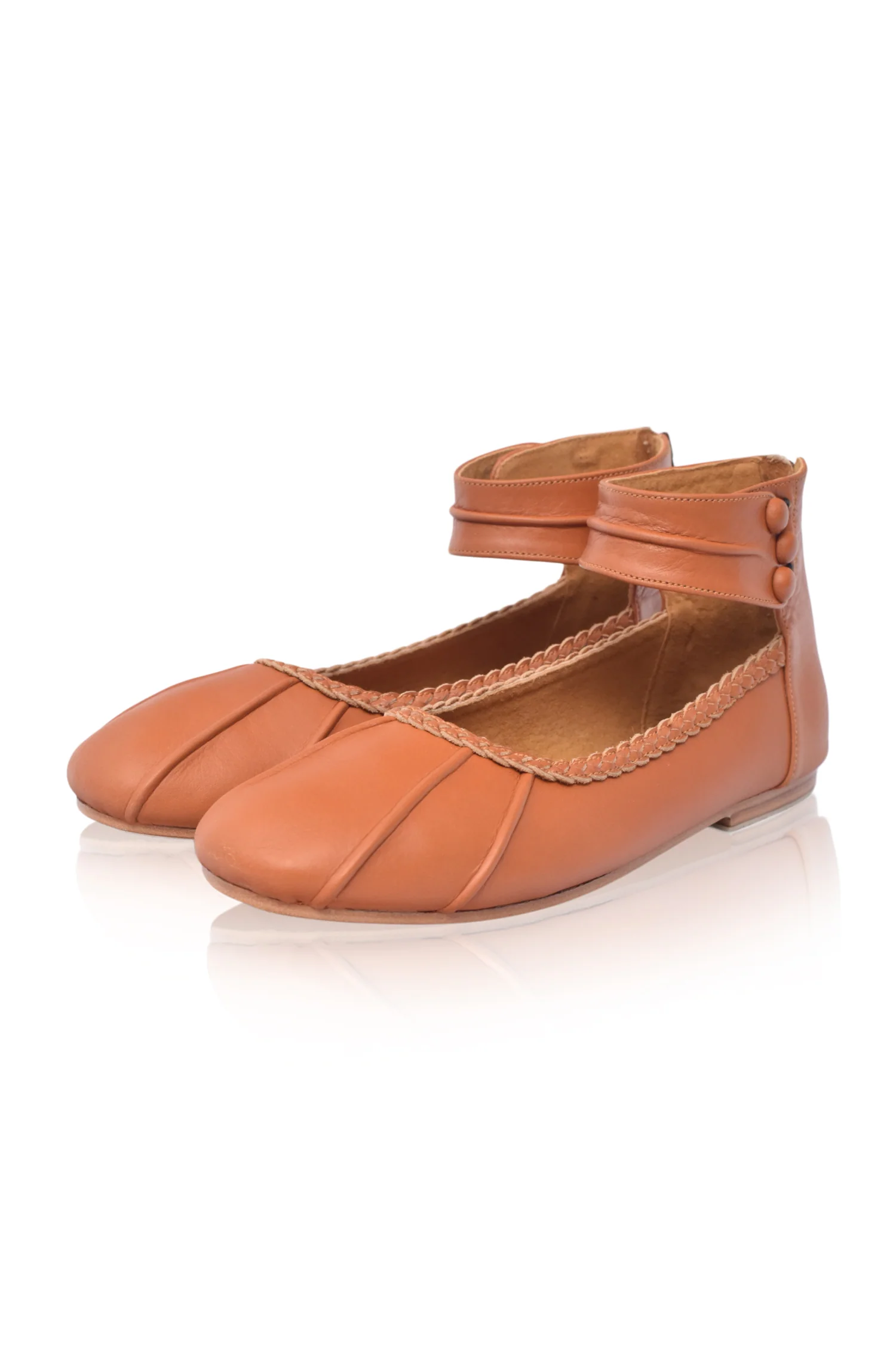 Muse Ankle Strap Leather Ballet Flats - Image 4