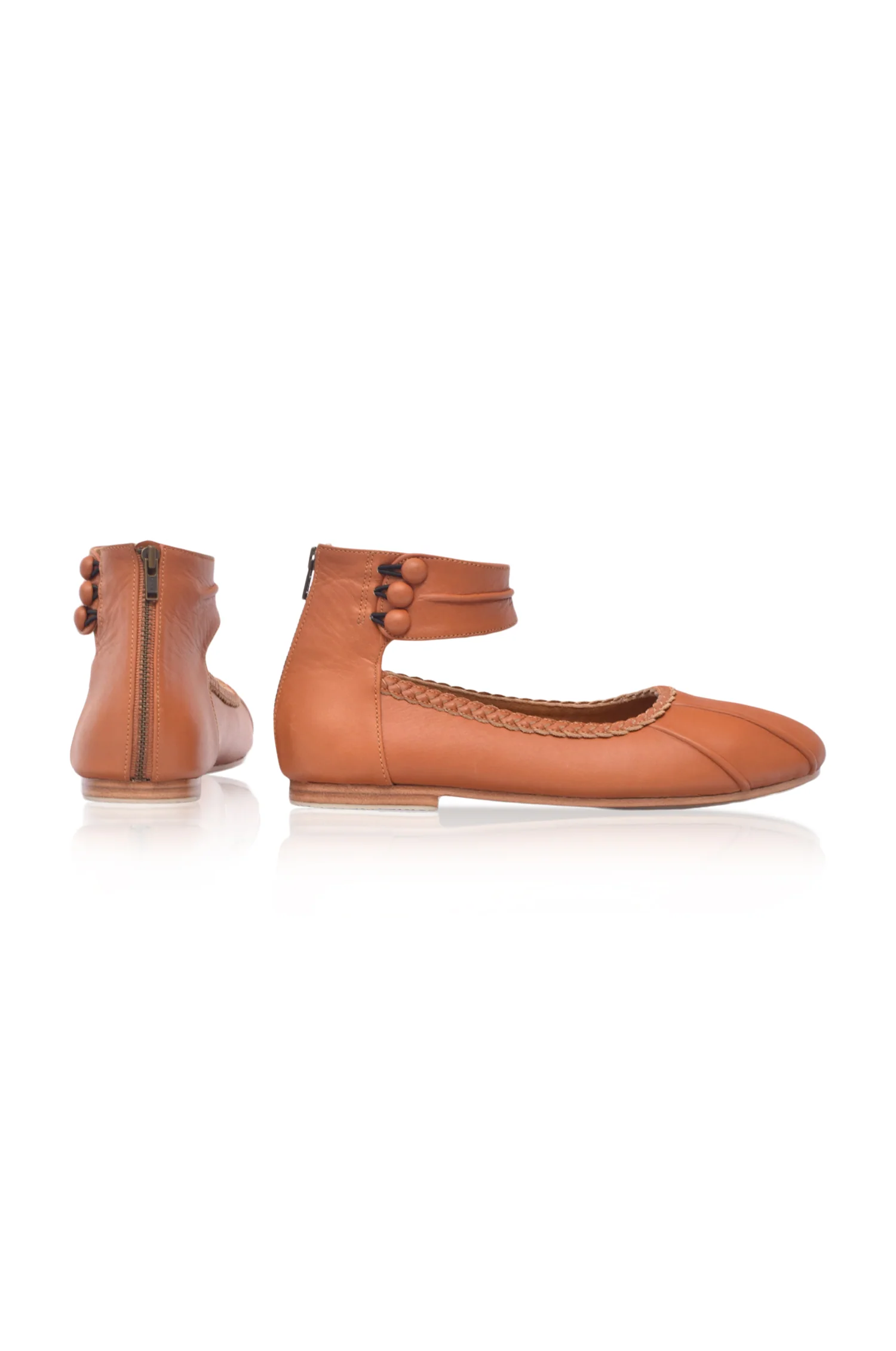 Muse Ankle Strap Leather Ballet Flats - Image 5
