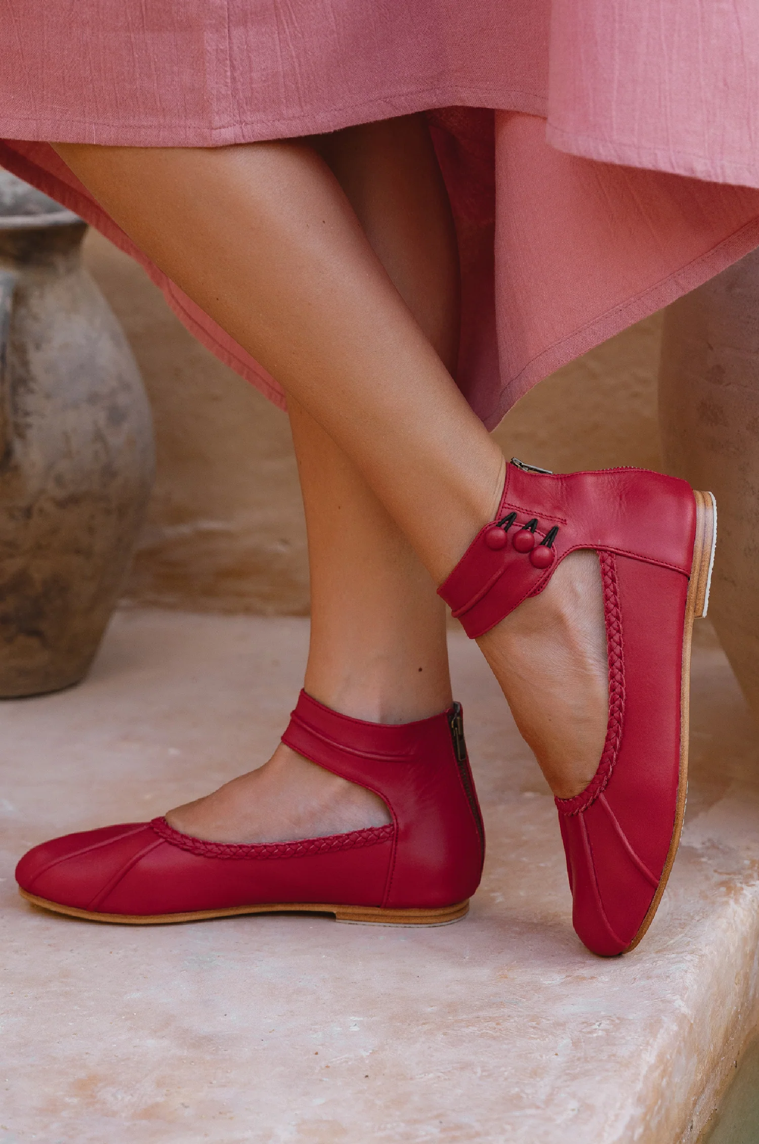 Muse Ankle Strap Leather Ballet Flats (Sz. 4-10.5) - Image 13