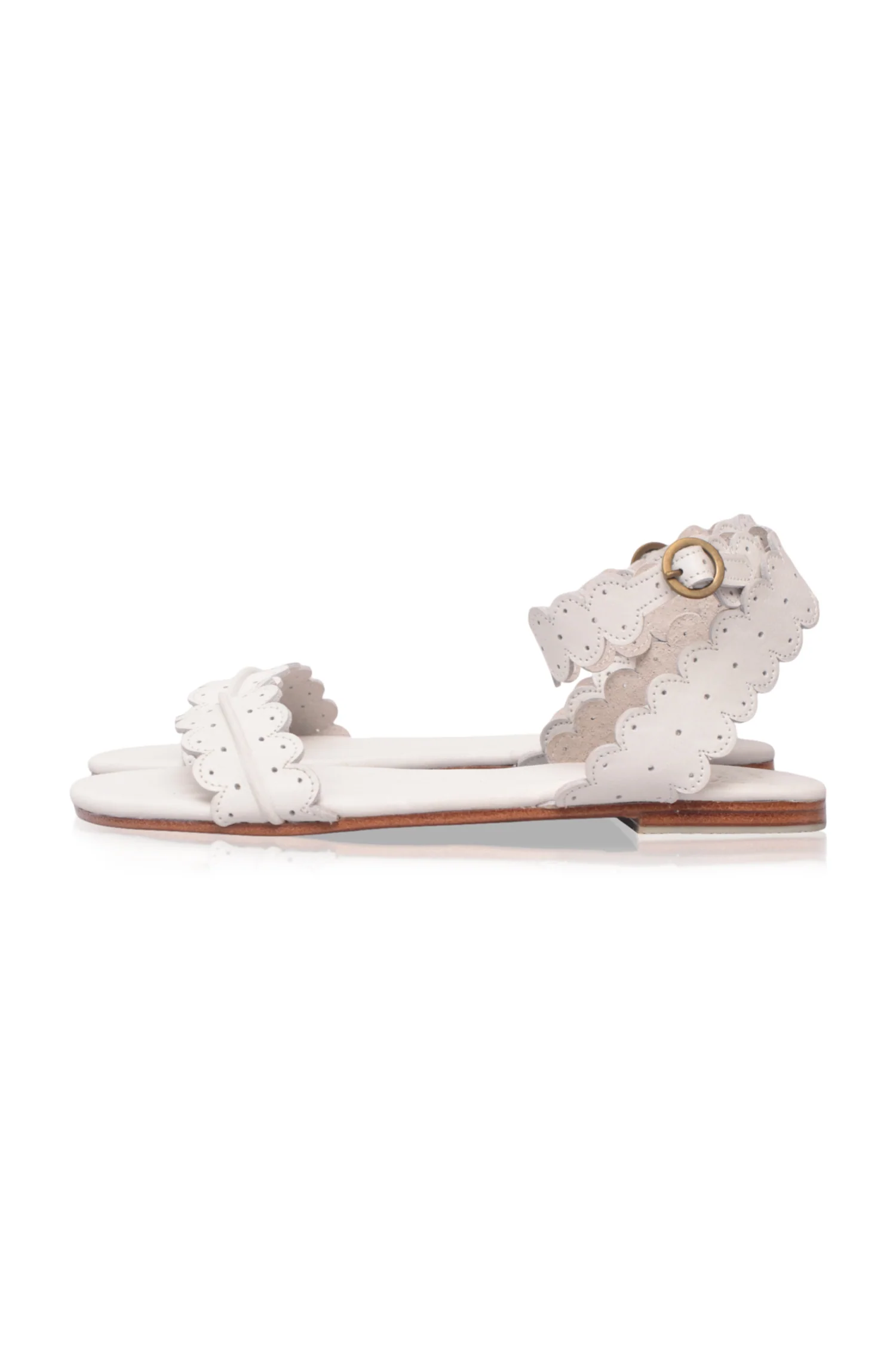 Nirvana Scalloped Wrap Leather Sandals - Image 4