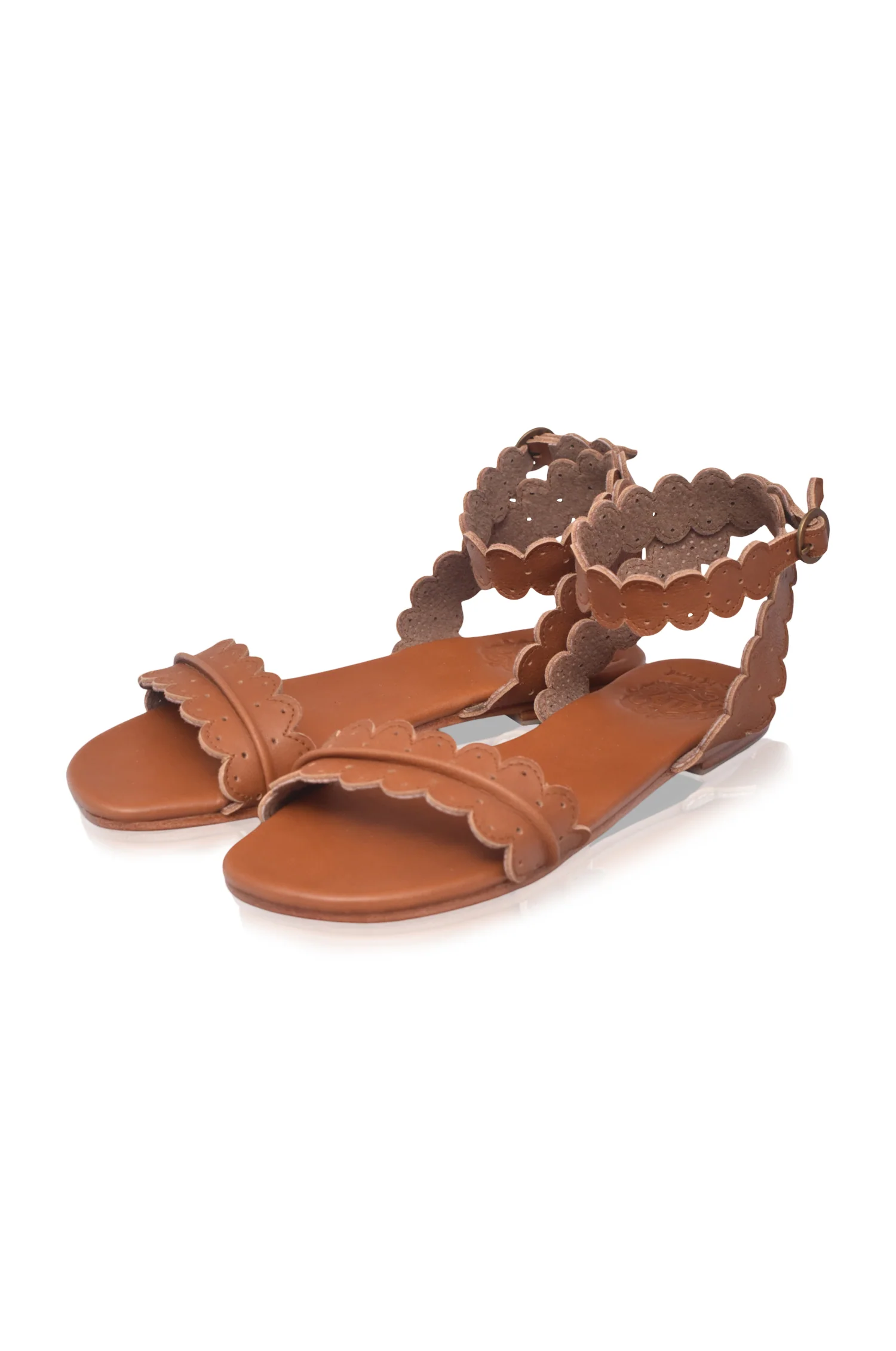 Nirvana Scalloped Wrap Leather Sandals - Image 3