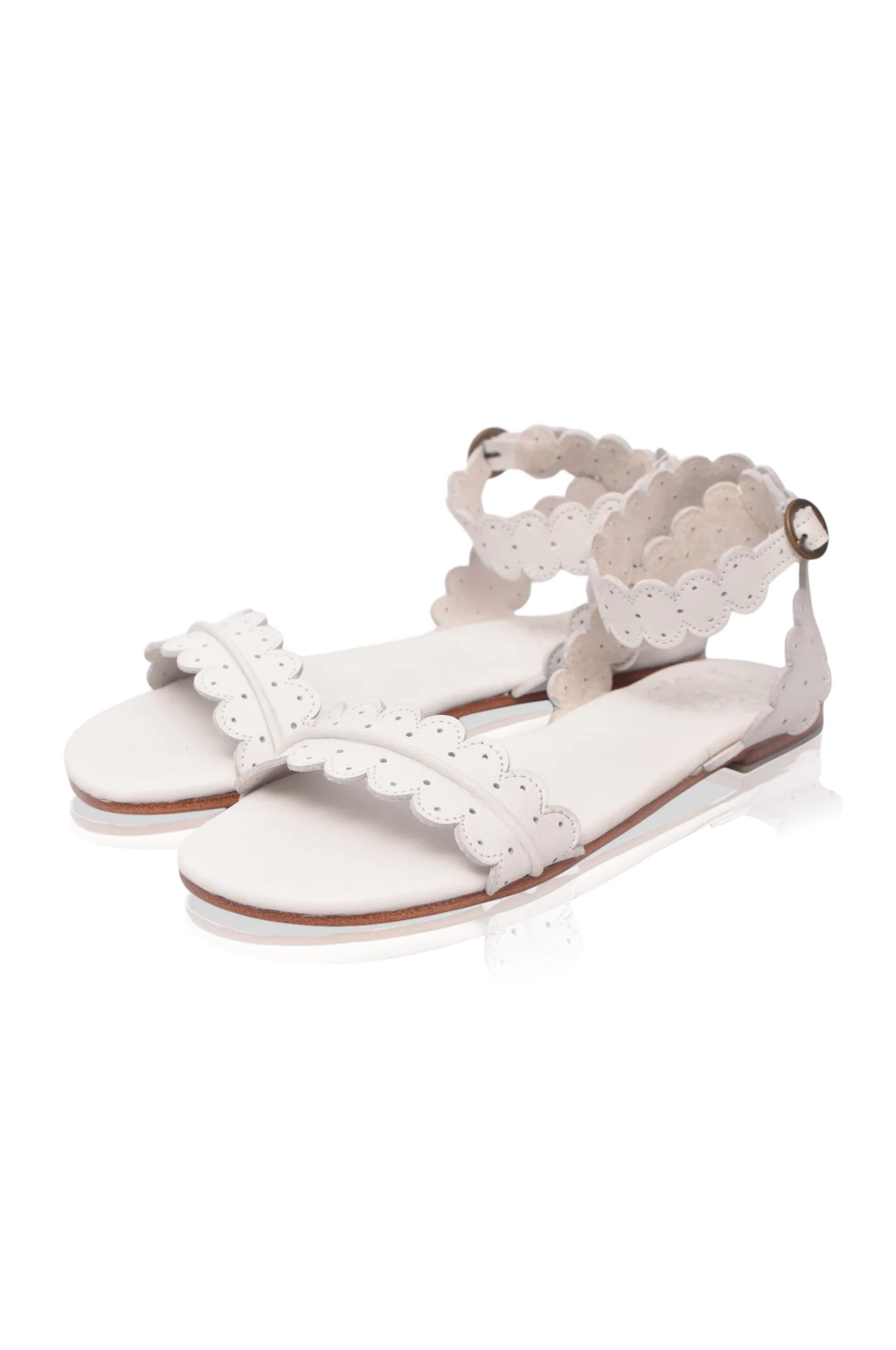Nirvana Scalloped Wrap Leather Sandals - Image 4