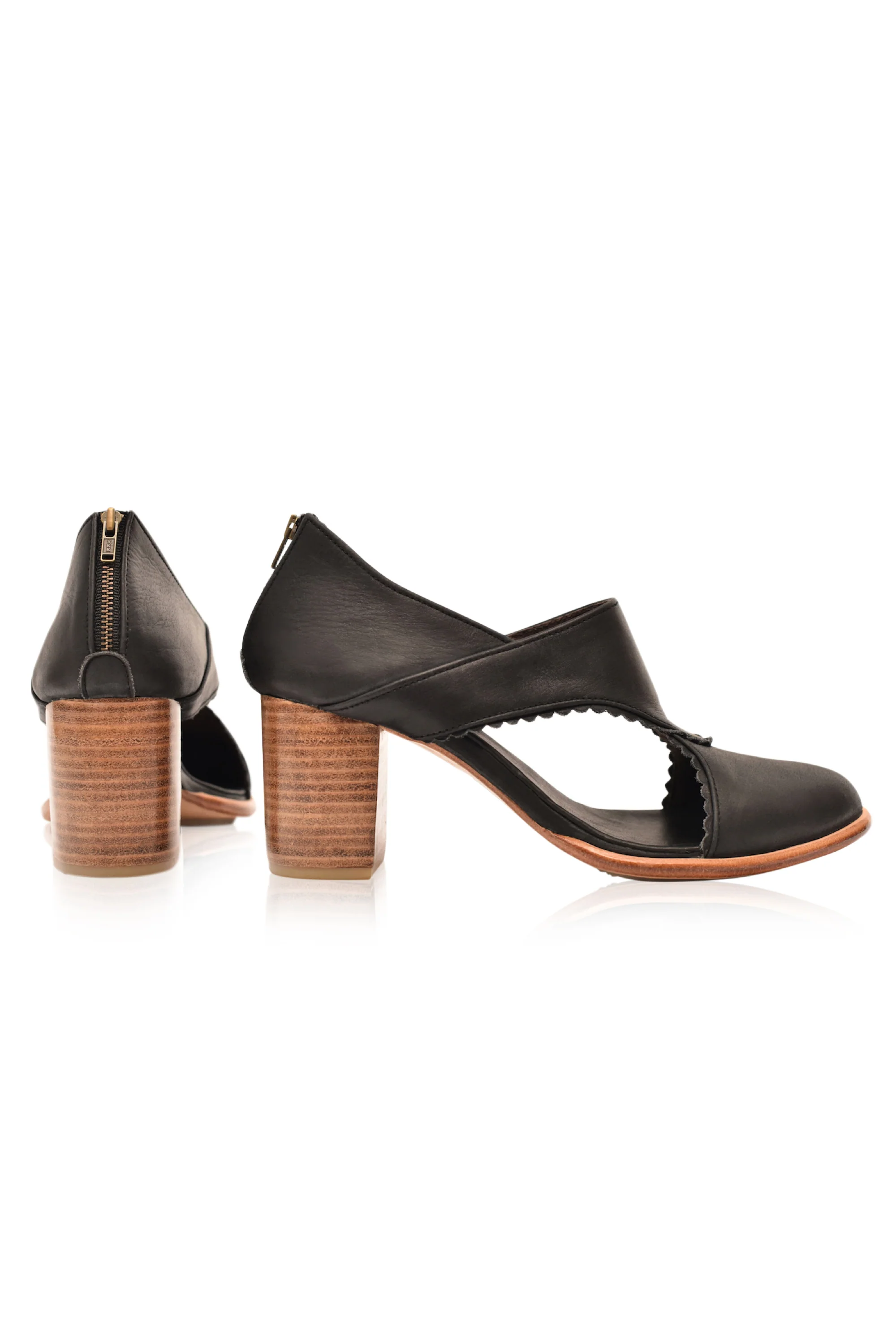 Rain Kiss Leather Heel Booties - Image 5