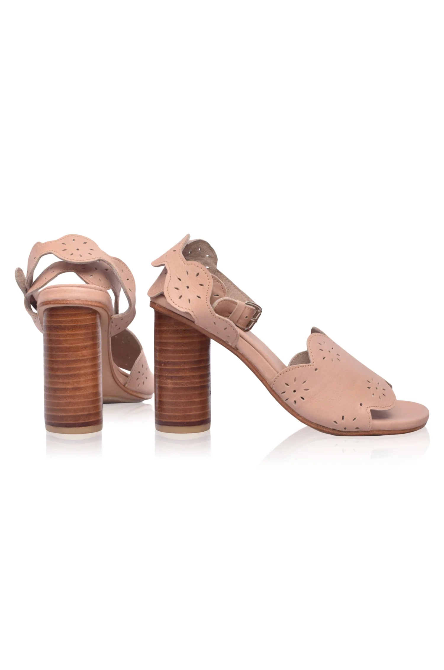 Sakura Block Heel Leather Sandals (Sz. 7) - Image 3