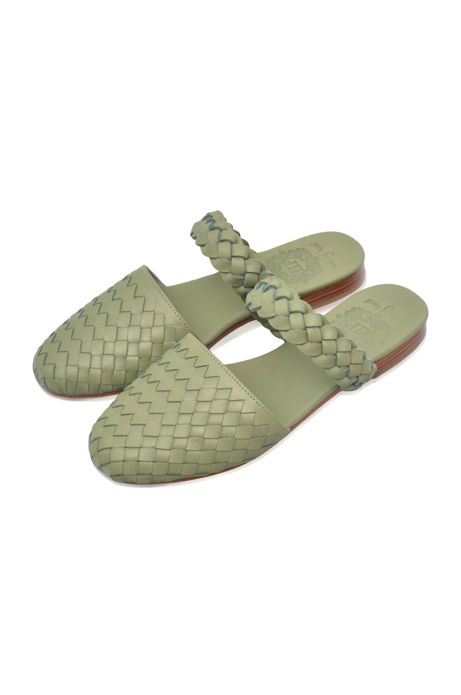 Sea Escape Woven Leather Slide Sandals - Image 3