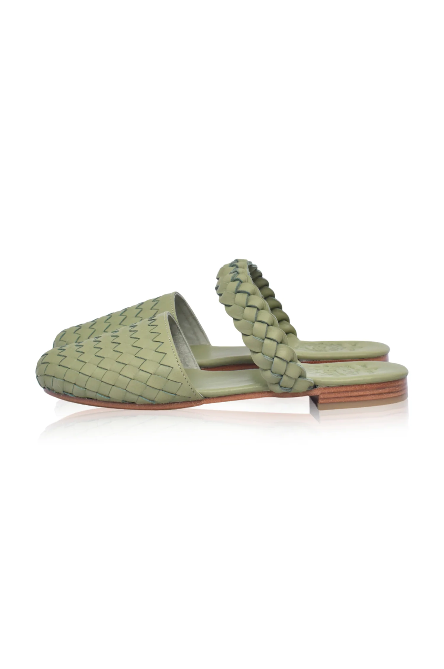 Sea Escape Woven Leather Slide Sandals - Image 4
