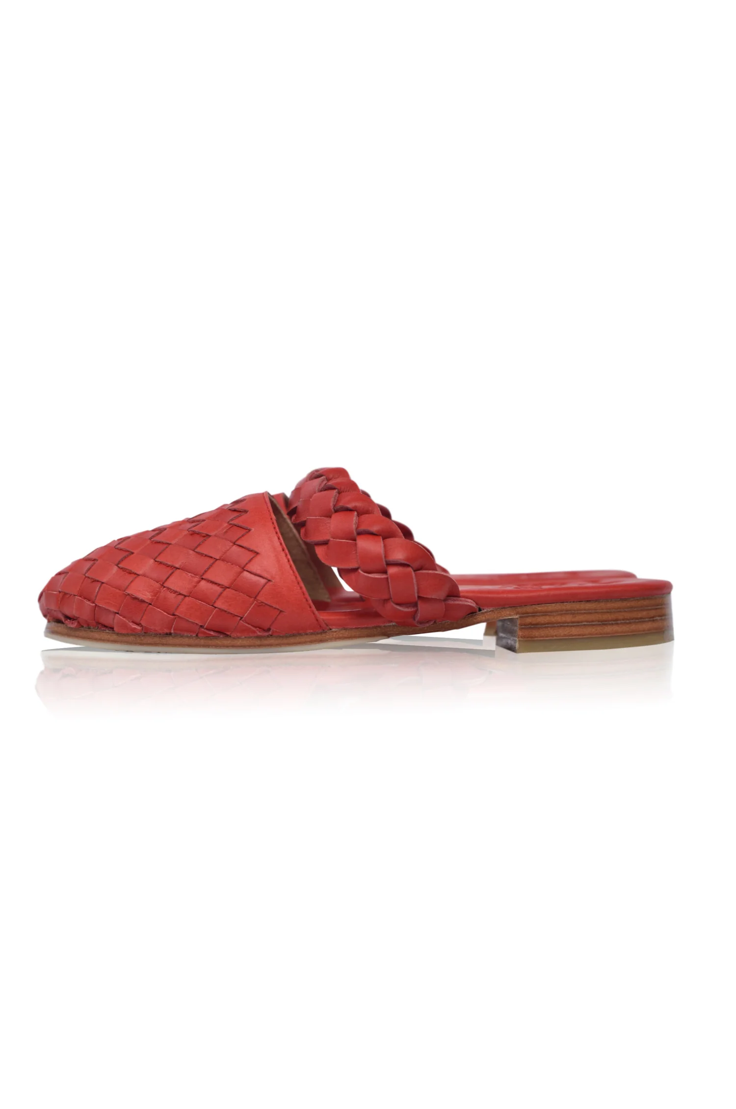 Sea Escape Woven Leather Slide Sandals - Image 6