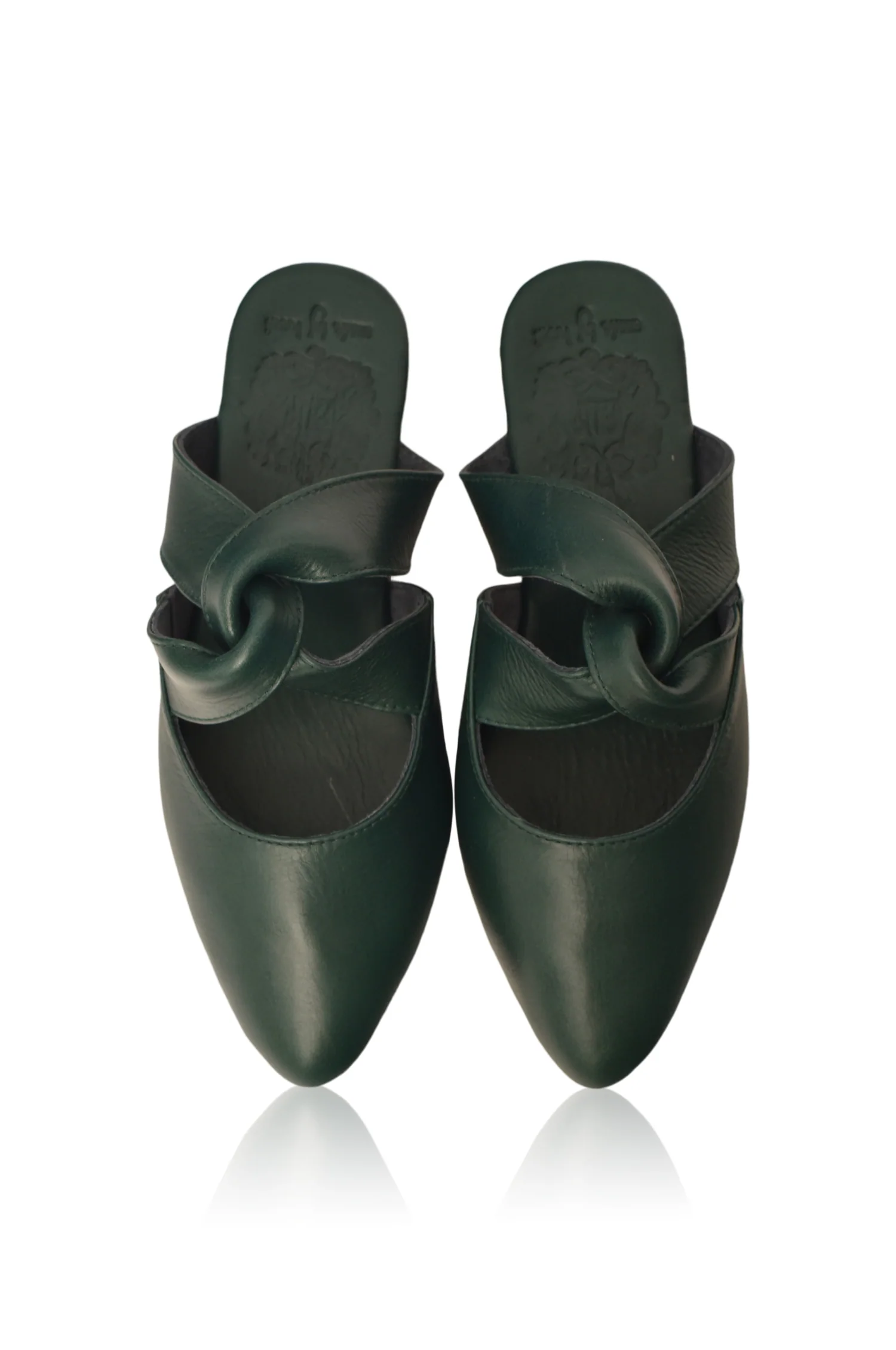 Taj Mahal Pointy Toe Leather Mules - Image 6