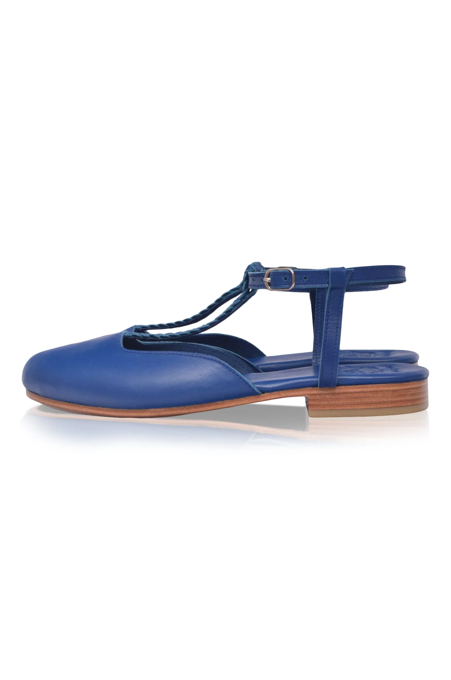 Tresser Braided T-Strap Leather Flats - Image 3
