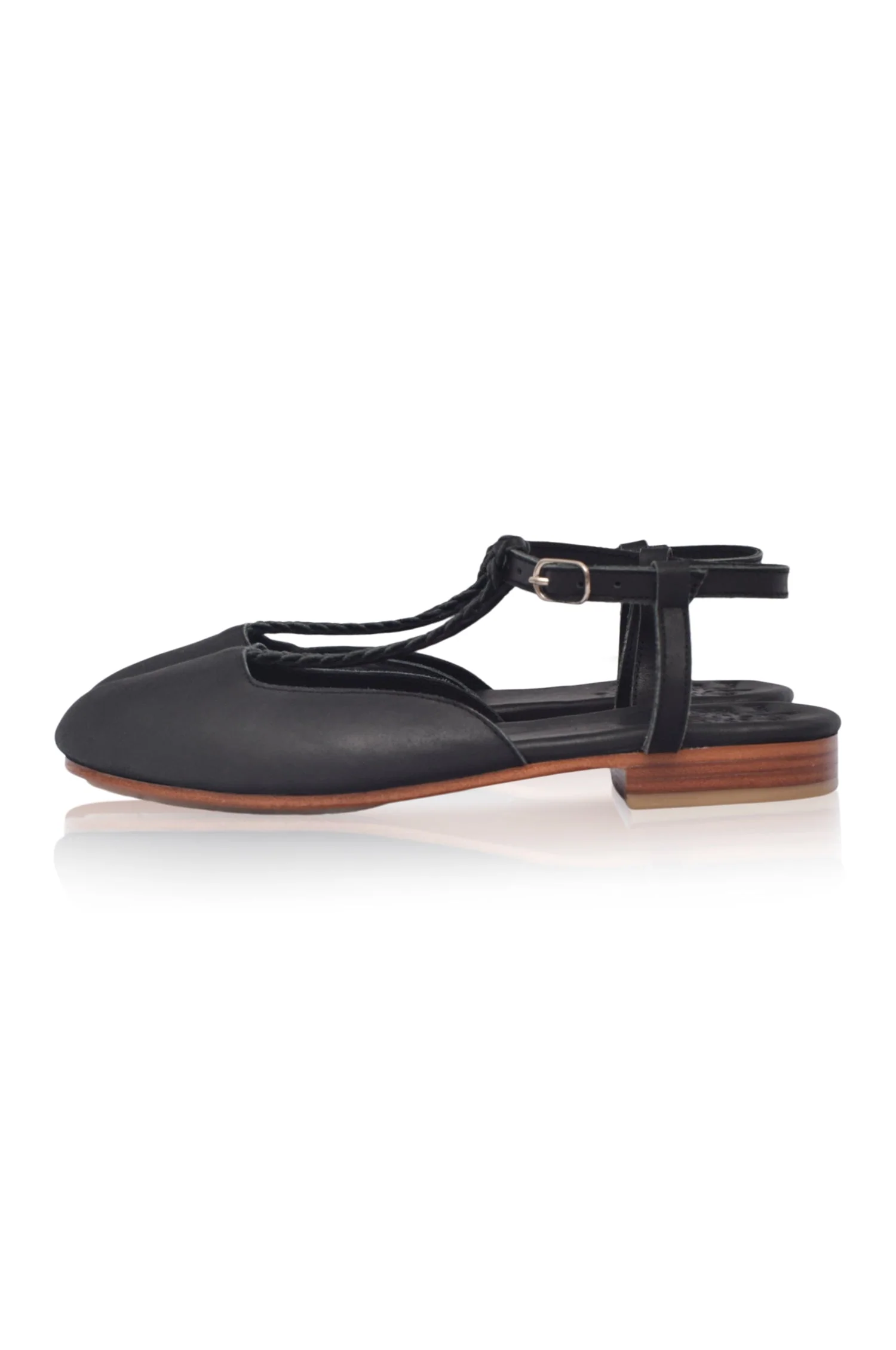 Tresser Braided T-Strap Leather Flats - Image 5