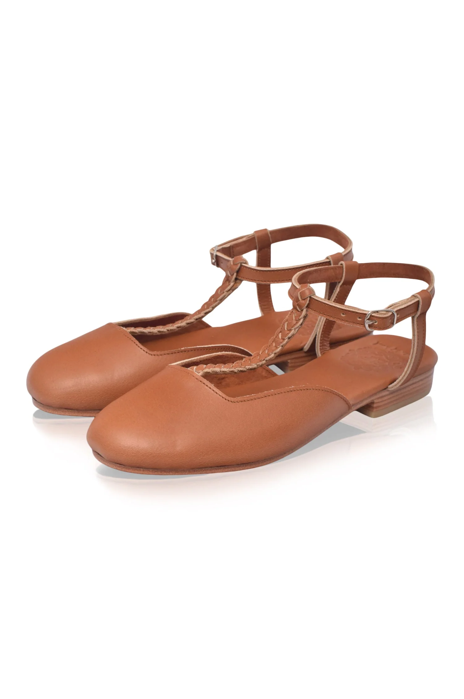 Tresser Braided T-Strap Leather Flats - Image 6