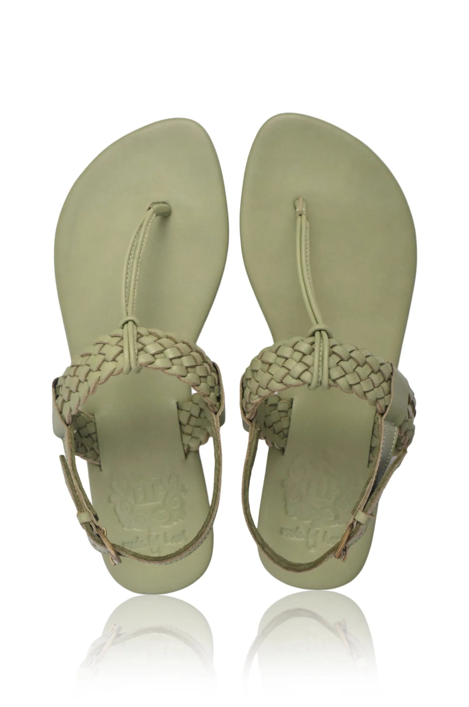Venetian Braided T-Strap Leather Sandals - Image 4